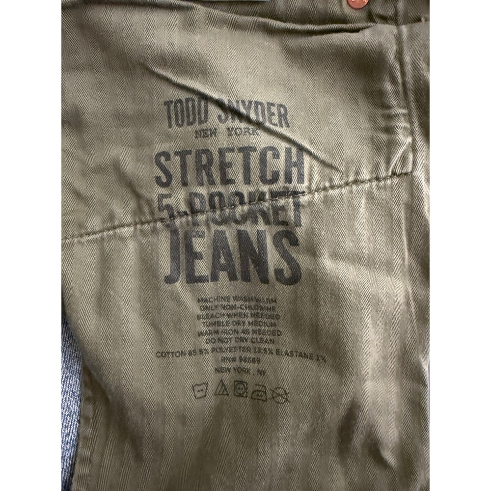 Todd Snyder Mens Slim Fit Stretch 5 Pocket Jeans Blue Wash Classic Hipster 34 32 - Picture 12 of 12